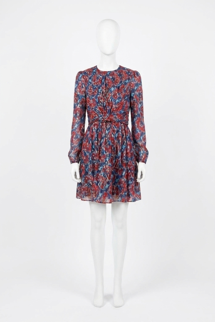 NEW SALONI blythe mini dress in quail sky
